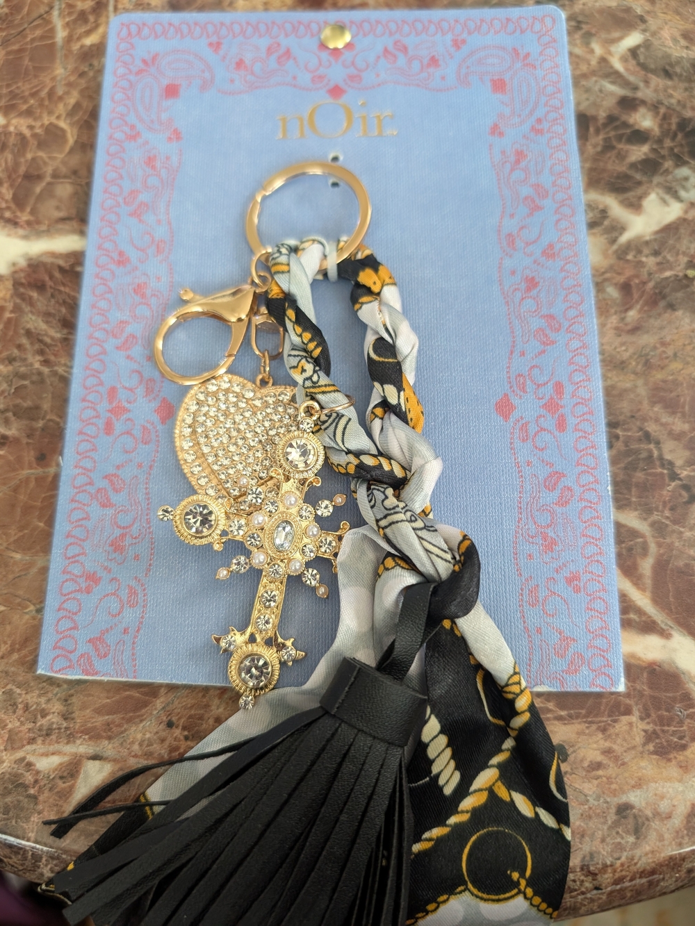 *FREE WITH PURCHASE* nOir Black & Gold Braided Tassel Bag Charm